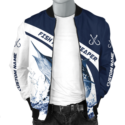 Custom name Marlin fishing design 3d print shirts (special sleeves)