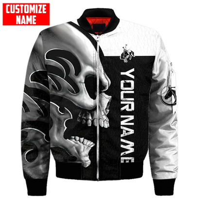 Personalized Name Rodeo Skull 3D All Over Printed Unisex Shirts Bronc Riding