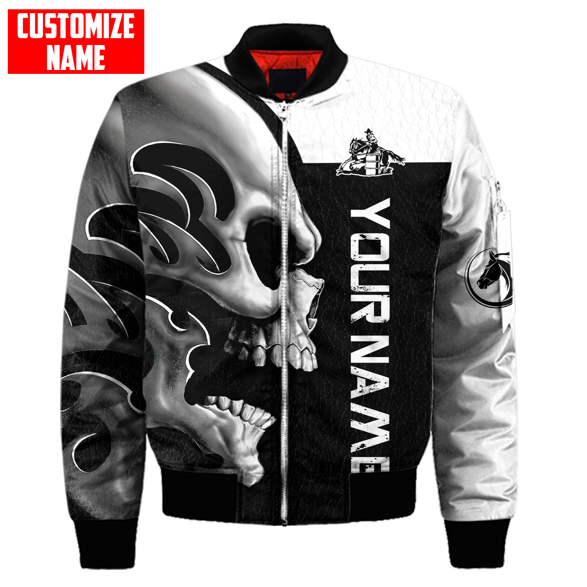 Personalized Name Rodeo Skull 3D All Over Printed Unisex Shirts Barrel Racing