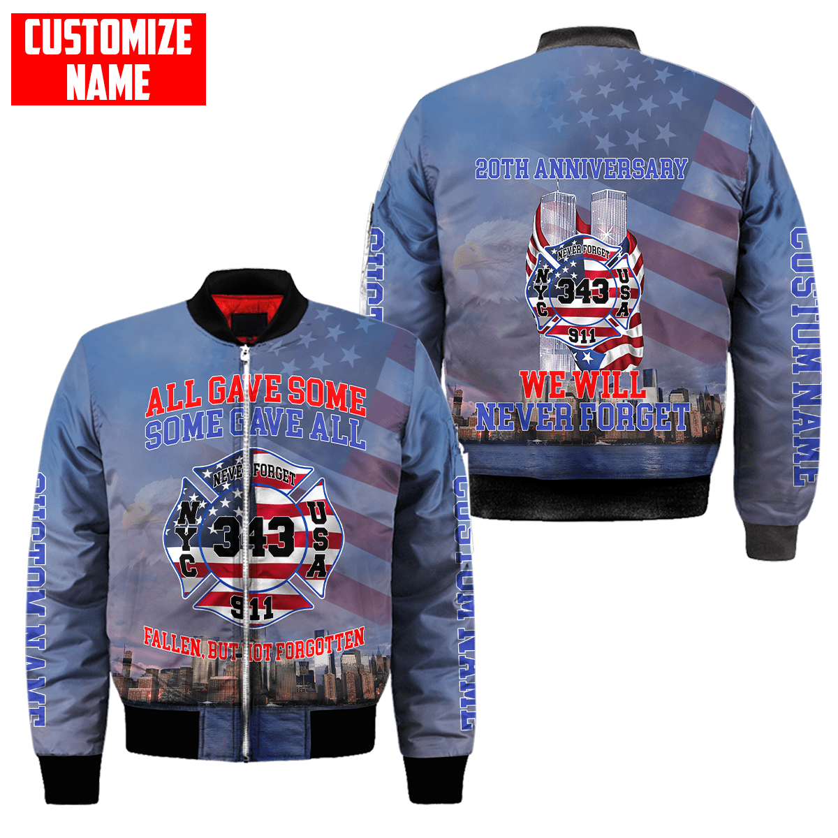 Customize Name Firefighter 3D All Over Printed Unisex Shirts