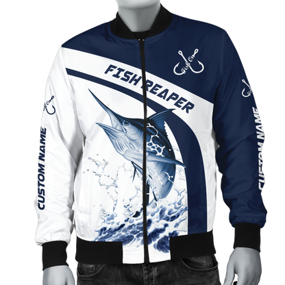 Custom name Marlin fishing design 3d print shirts (special sleeves)
