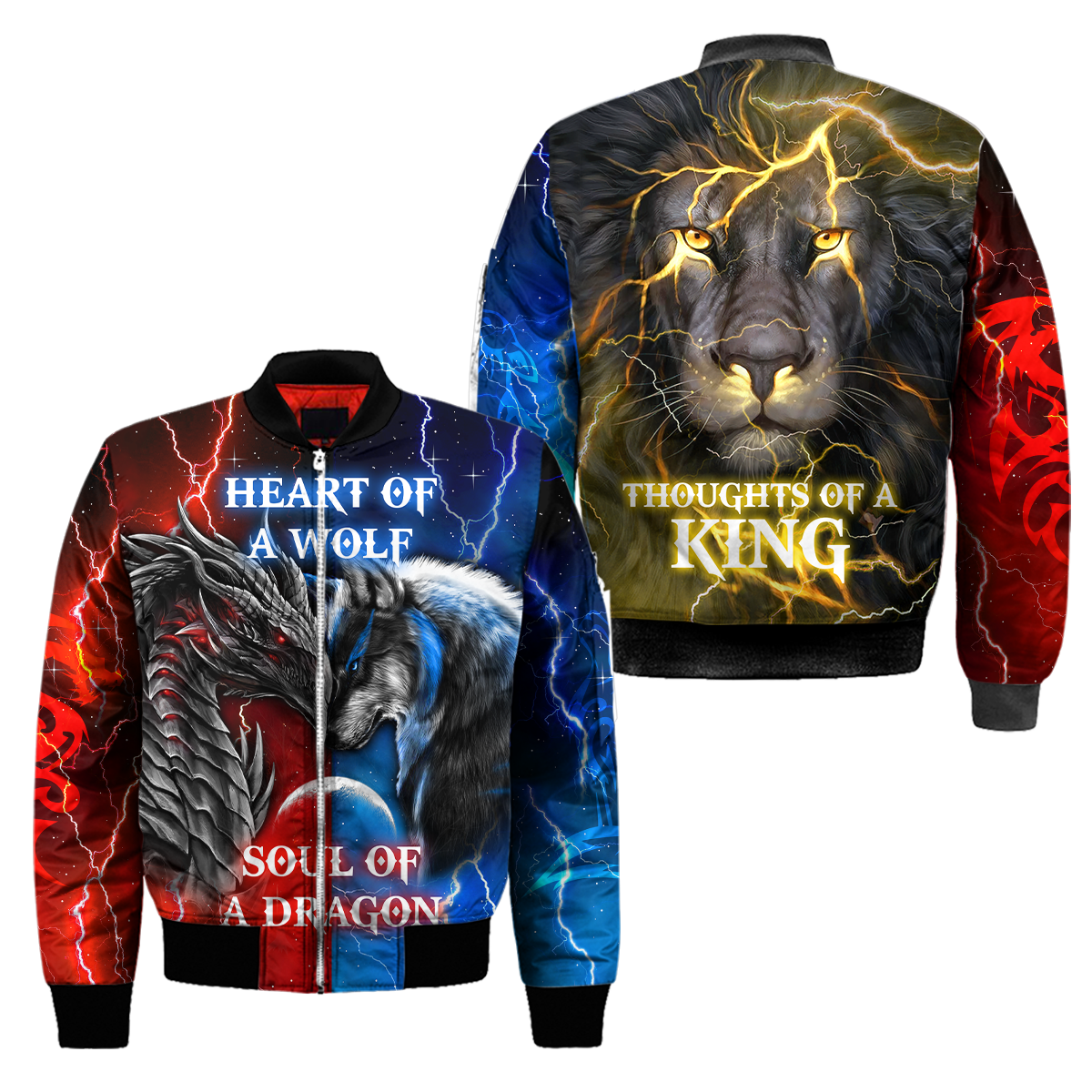 The Power Of Three Souls Dragon Wolf Lion 3D All Over Printed Unisex Shirts