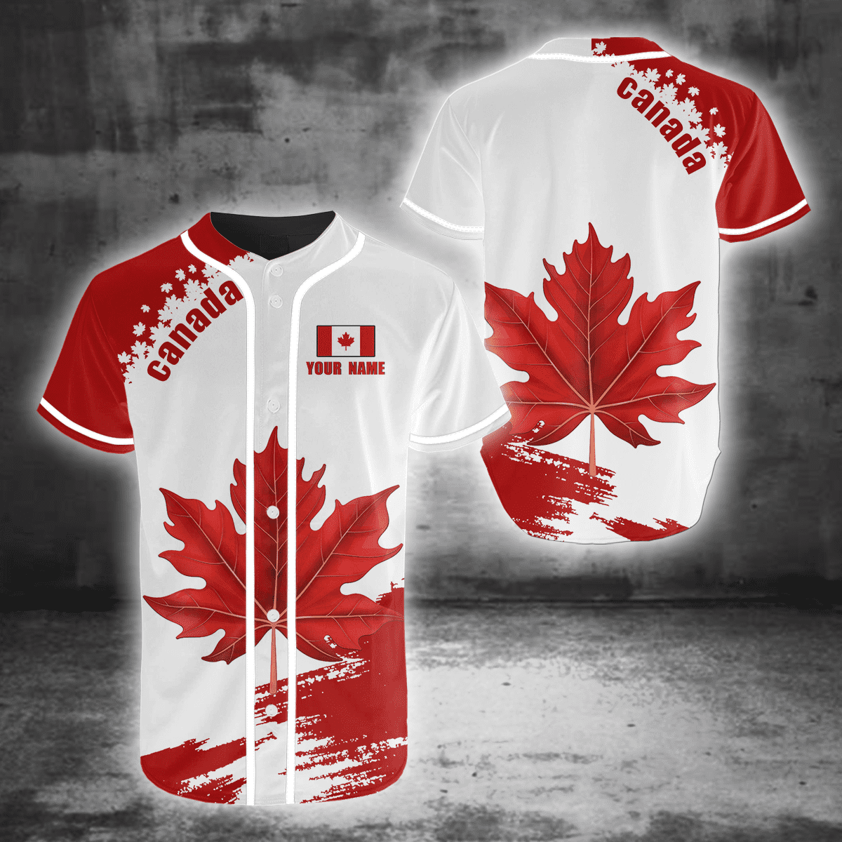 Canada Day No3 Personalized Name Pullover Premium Combo Baseball Shirt and Short Maple Leaf