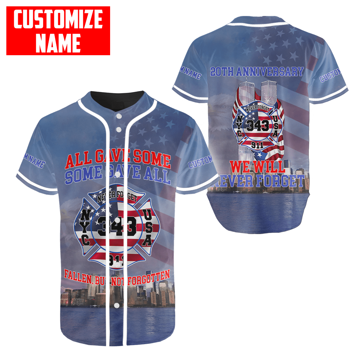 Customize Name Firefighter 3D All Over Printed Unisex Shirts