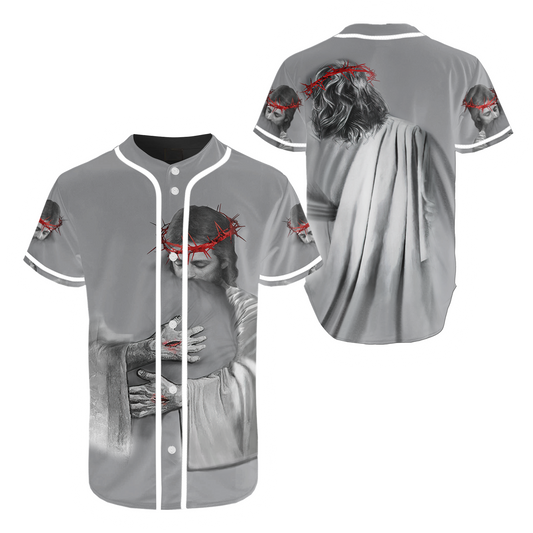 In the Arms of Lord v1 Grey Tone - Christian - 3D All Over Printed Baseball Shirt HV