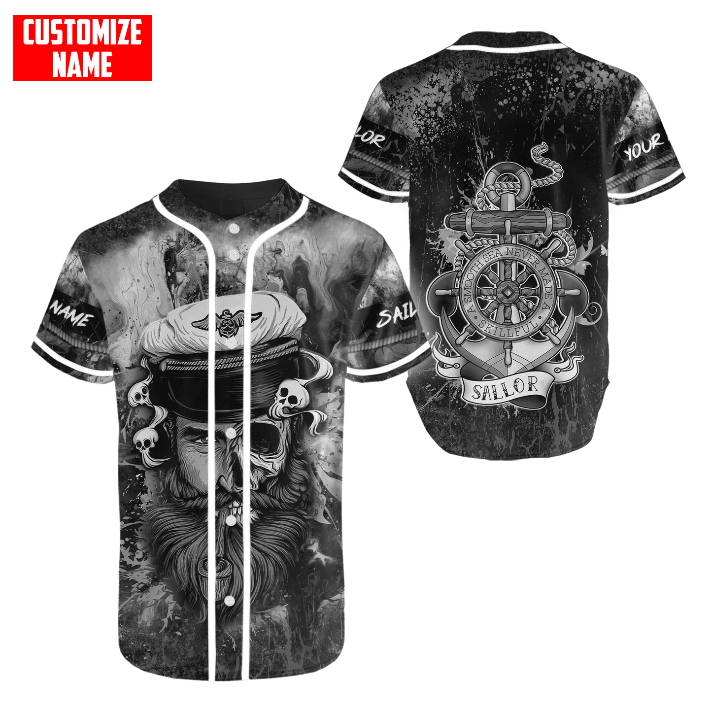 Customized name A Smooth Sea Never Made A Skillful Sailor 3D Printed Shirts