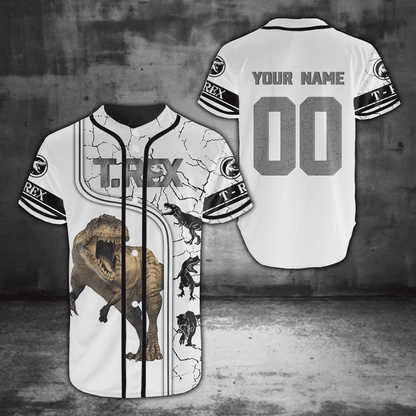Dinosaurs T.rex Personalized Name and Number Combo Baseball shirt and Short