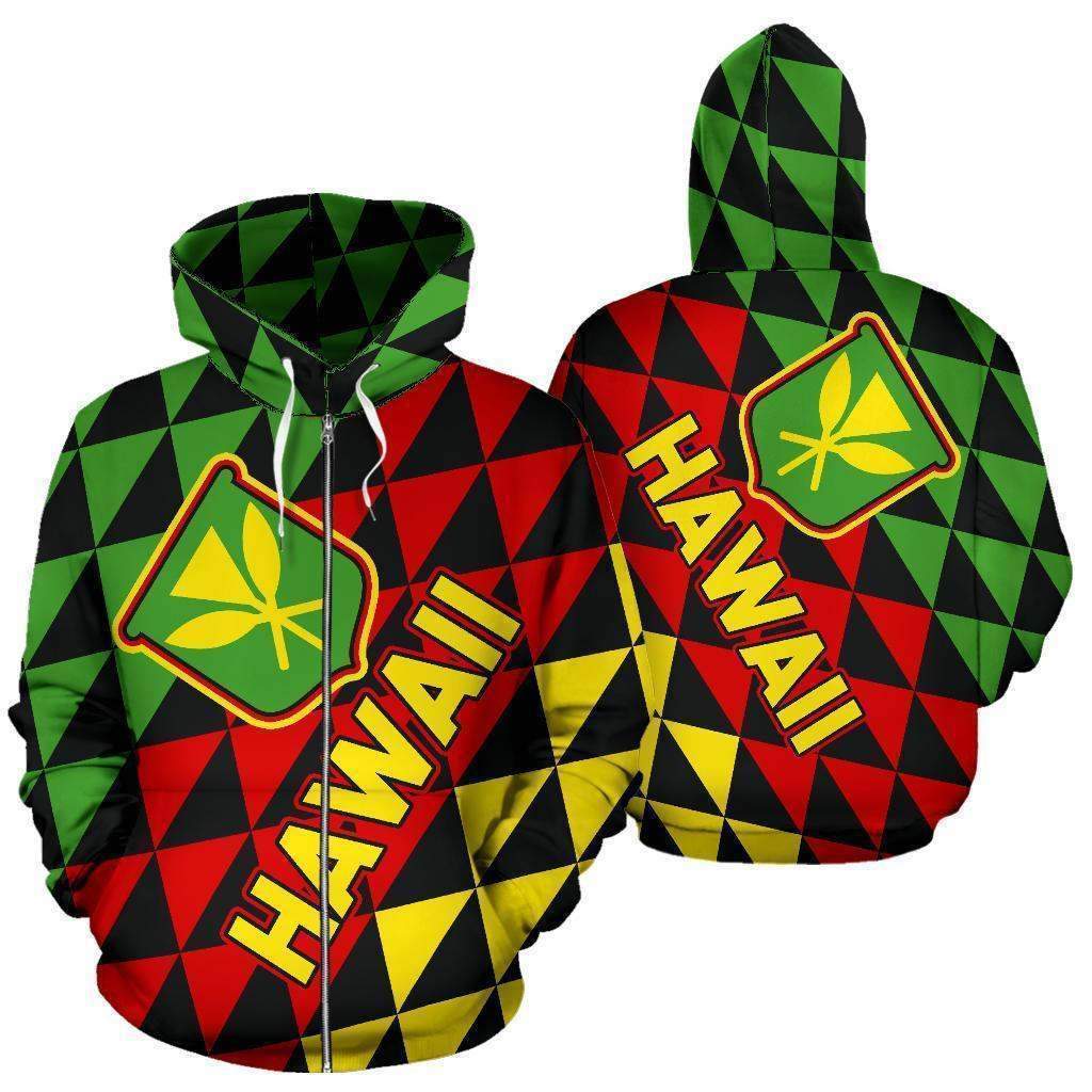 Kanaka Maoli Flag Hoodie Hawaii Zip-HC0502 - Amaze Style™-ALL OVER PRINT HOODIES (P)