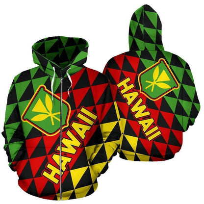 Kanaka Maoli Flag Hoodie Hawaii Zip-HC0502 - Amaze Style™-ALL OVER PRINT HOODIES (P)