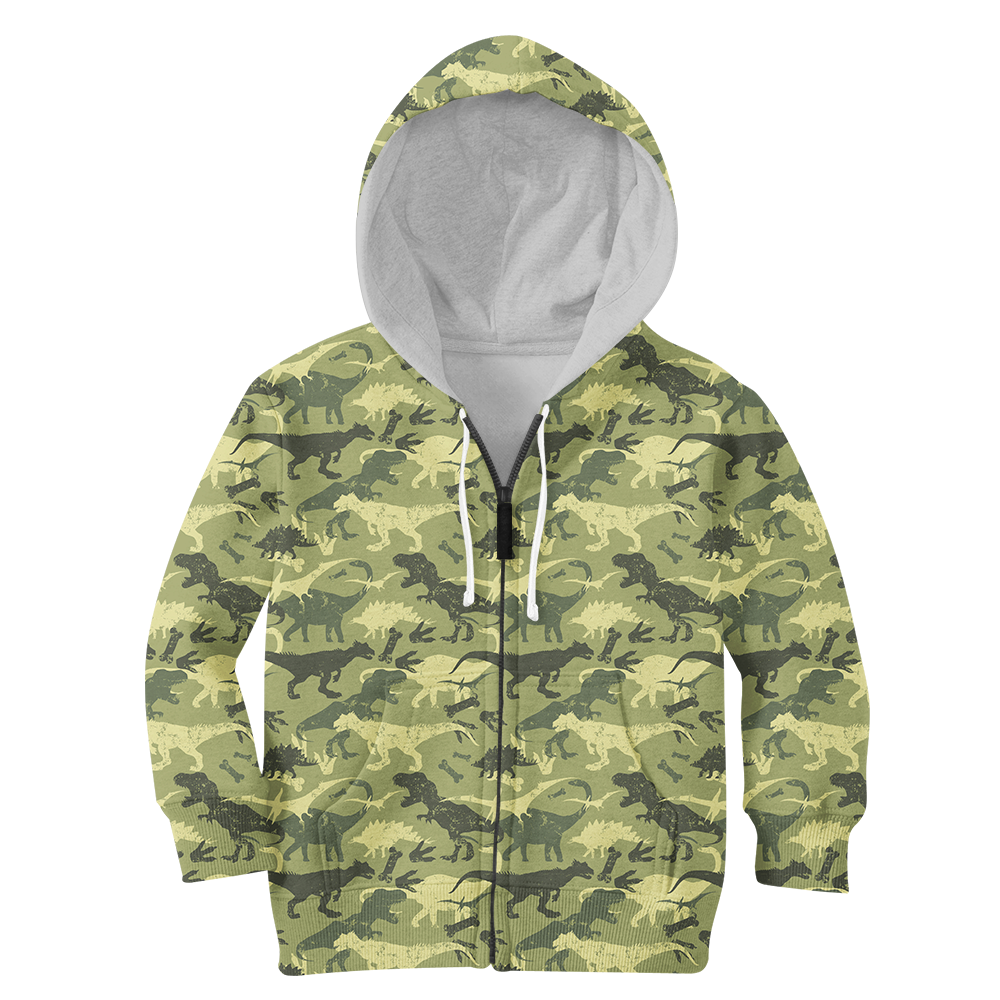 Dinosaur Beautiful Camo 3D all over printed shirts for Kids