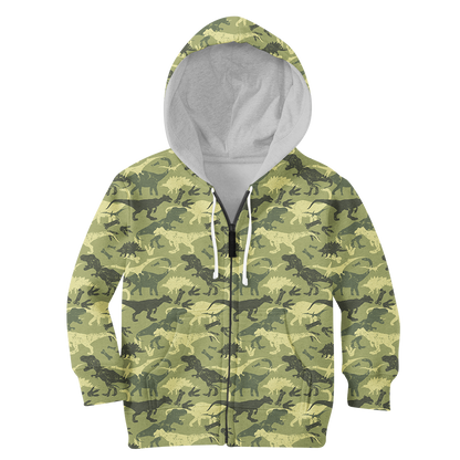 Dinosaur Beautiful Camo 3D all over printed shirts for Kids
