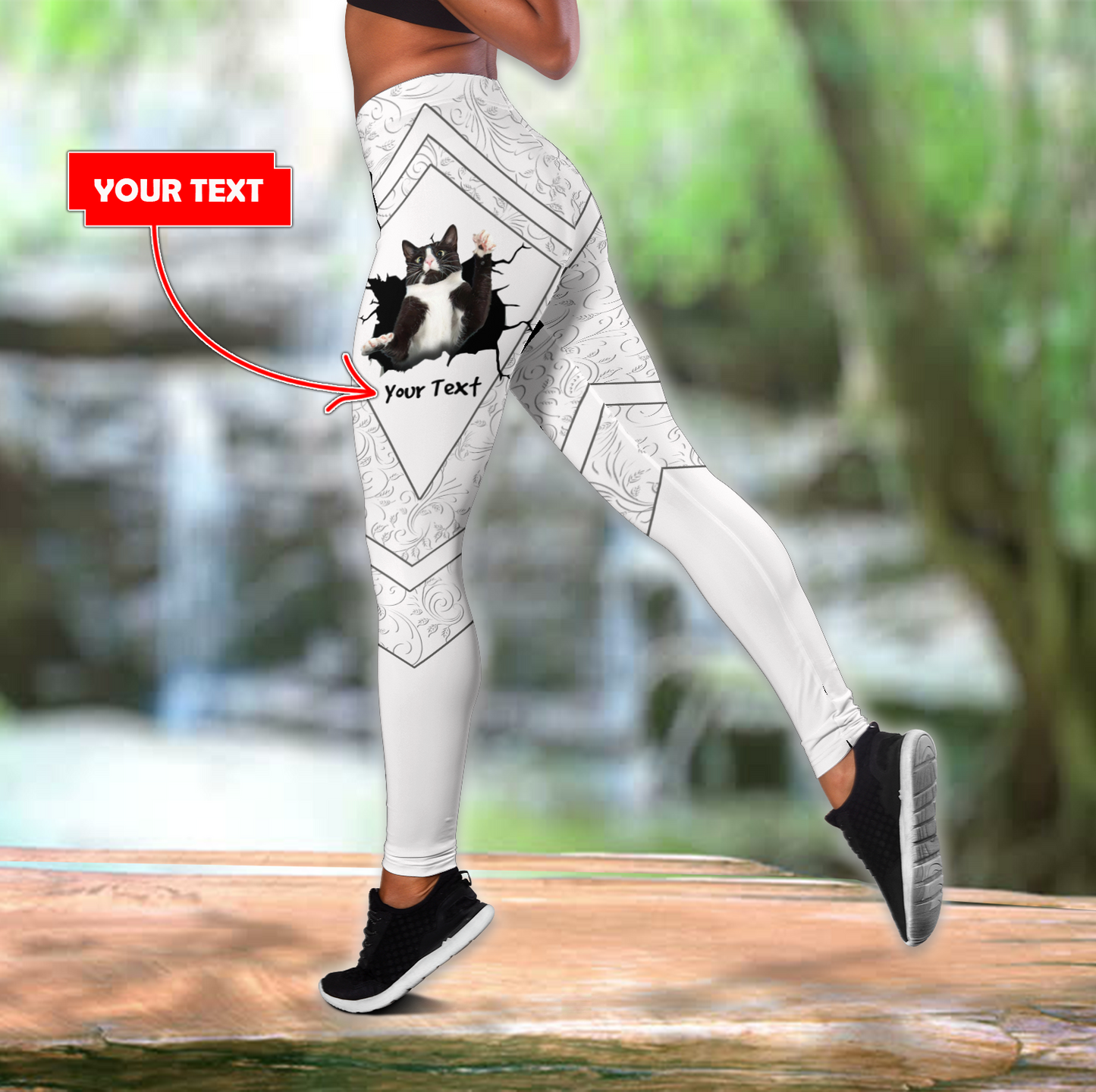 No 2 Premium Legging & Tank Top Funny Cat Personalize Name