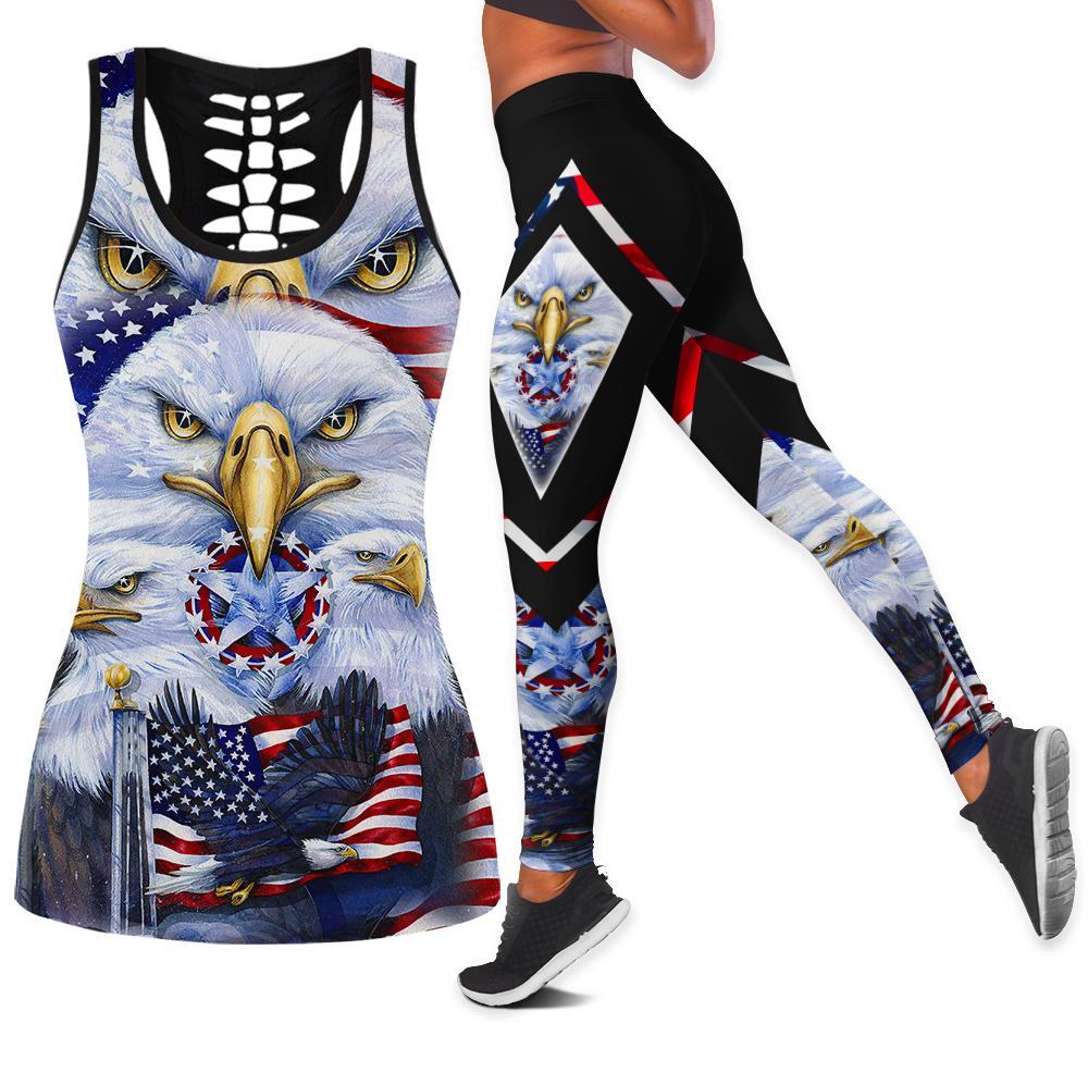 American 3D All Over Printed Legging + Hollow Tank