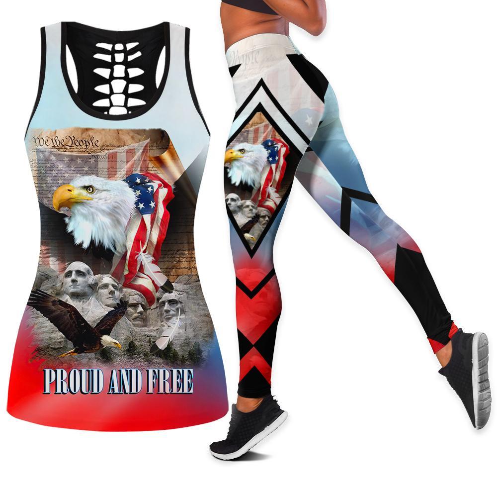 American 3D All Over Printed Legging + Hollow Tank