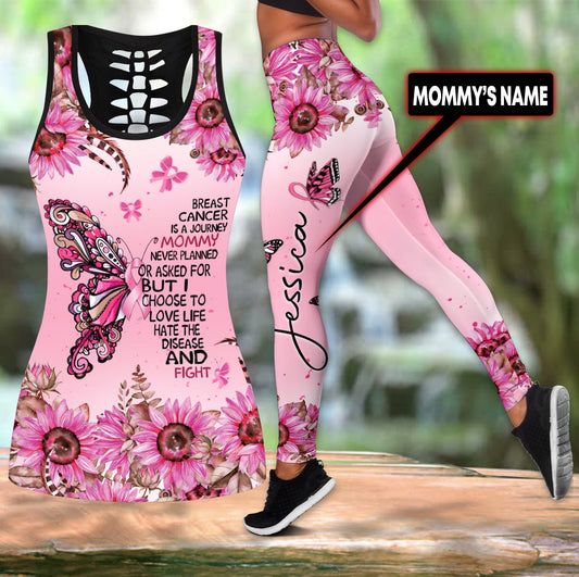 Personalized Name Breast Cancer Awareness Combo Legging And Tank Top