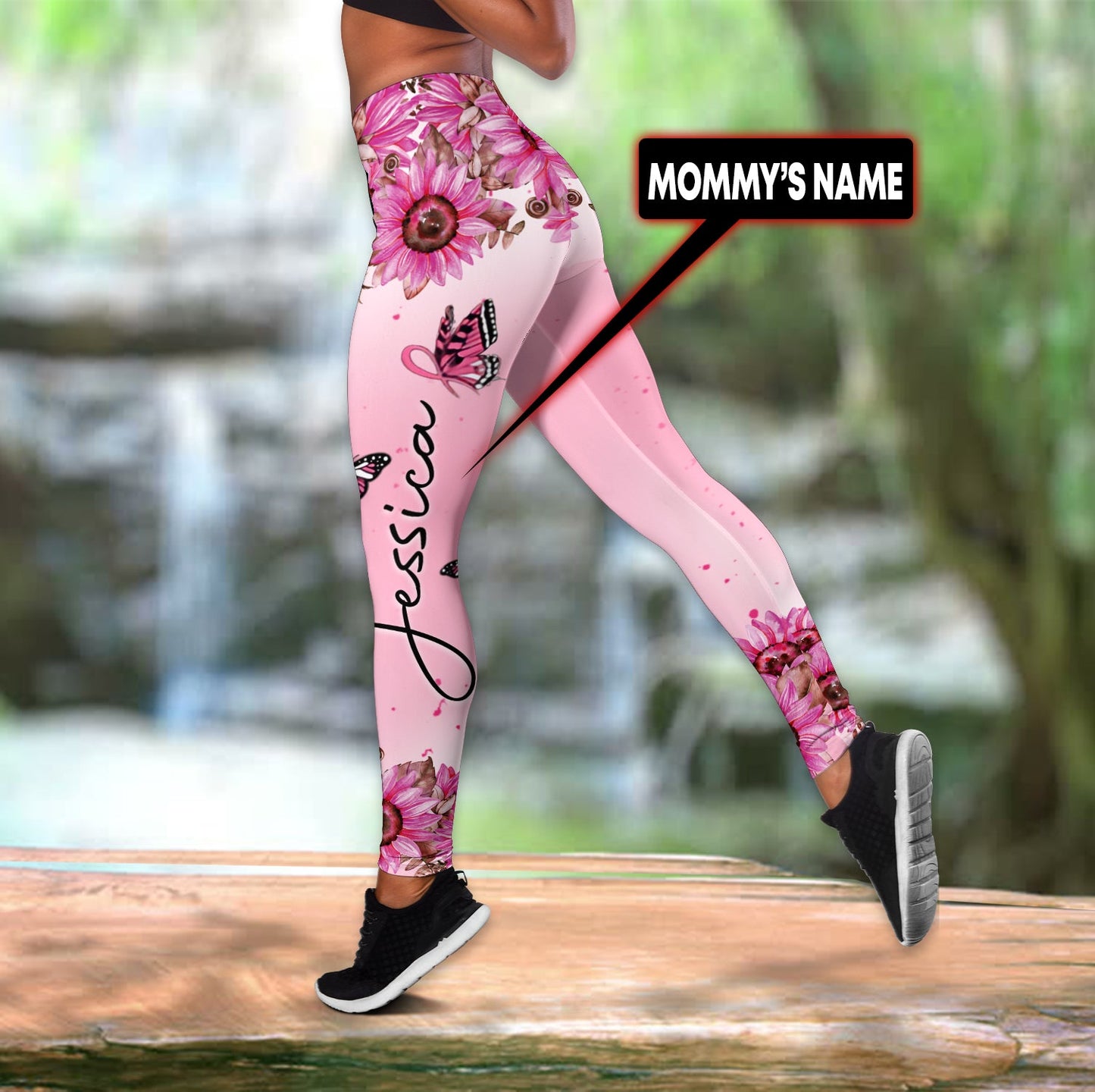 Personalized Name Breast Cancer Awareness Combo Legging And Tank Top
