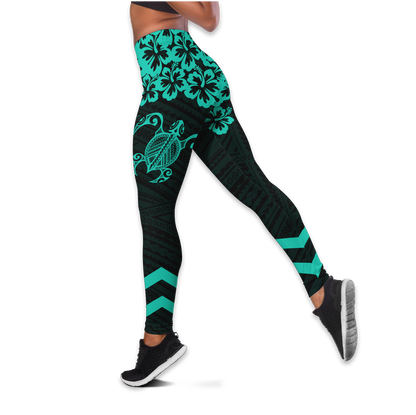 Hawaii Hibiscus Turtle 3D Over Printed Legging & Tank Top