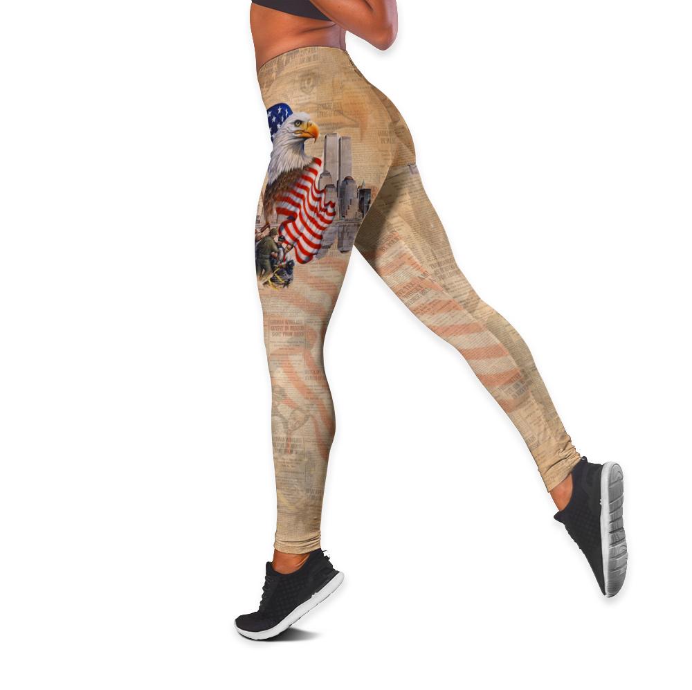 American 3D All Over Printed Legging + Hollow Tank