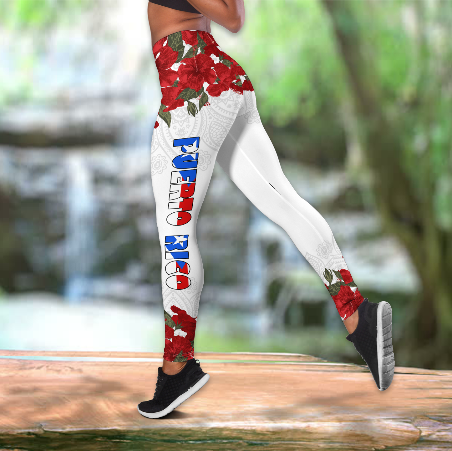 Puerto Rico Combo Hollow Tank Top And Legging Outfit