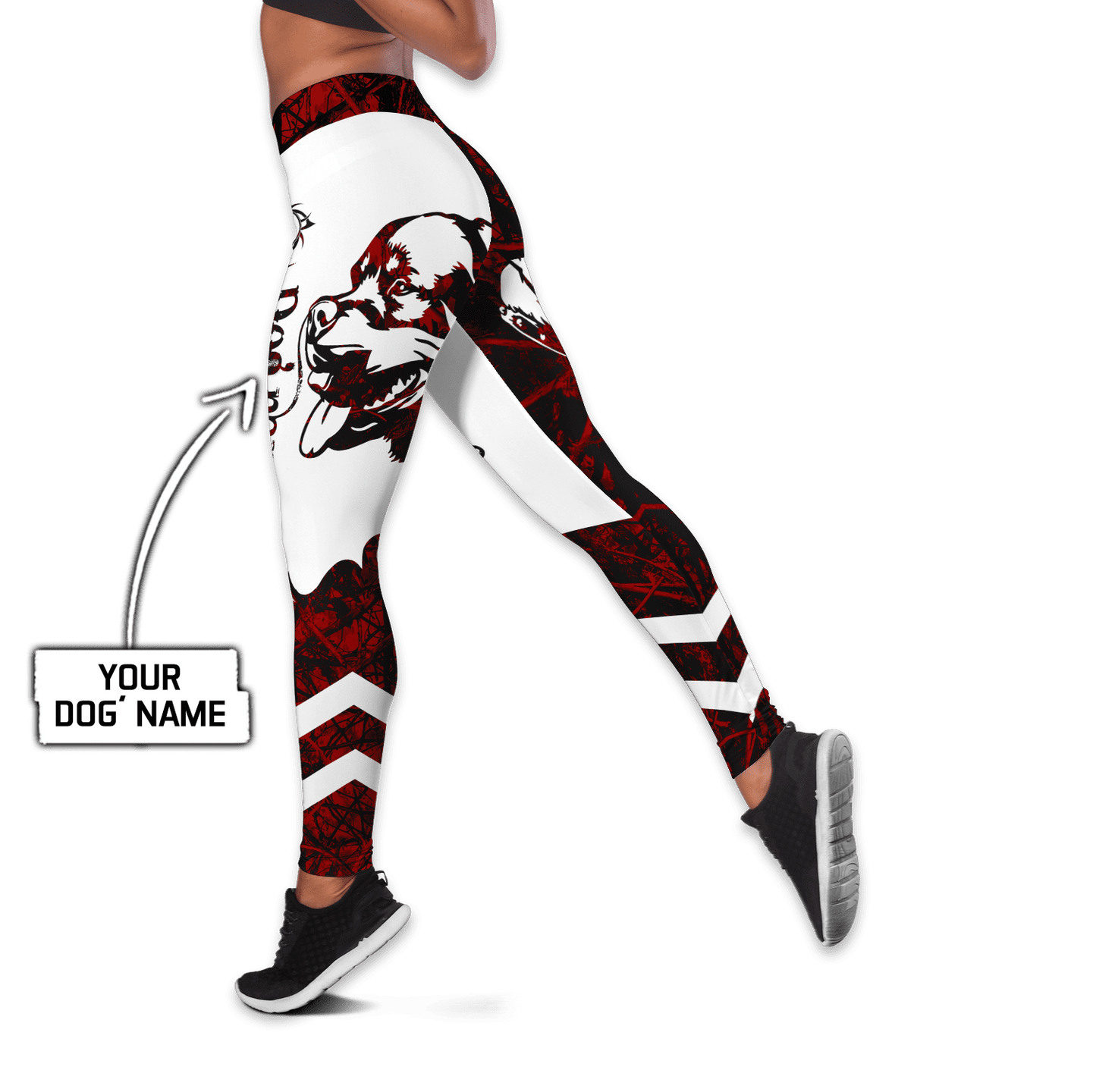 Rottweiler Red Tattoos Legging + Hollow Tank Combo
