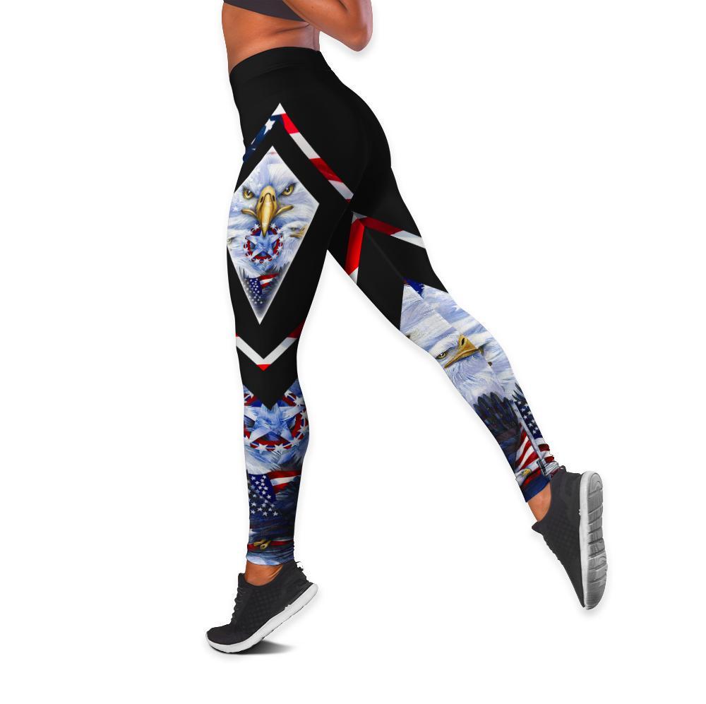 American 3D All Over Printed Legging + Hollow Tank