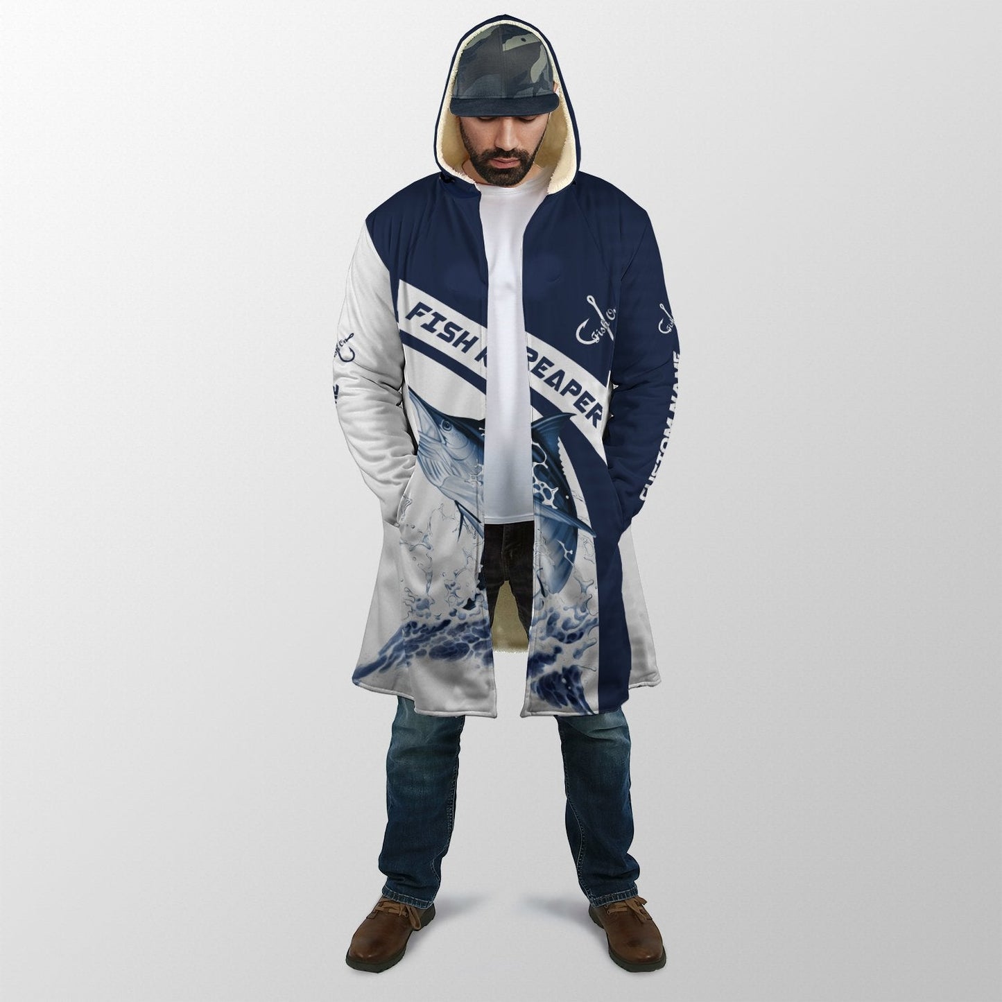 Custom name Marlin fishing design 3d print shirts (special sleeves)
