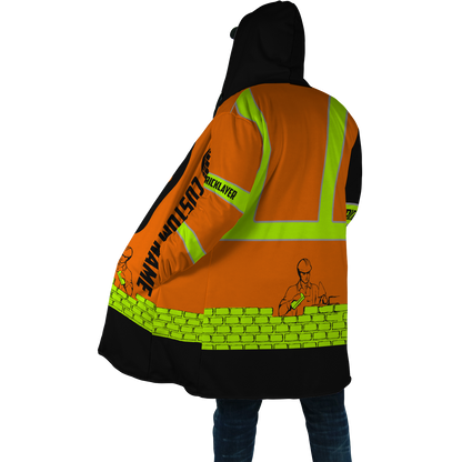 Premium Unisex Hoodie Customize Bricklayer Safety Skull ML