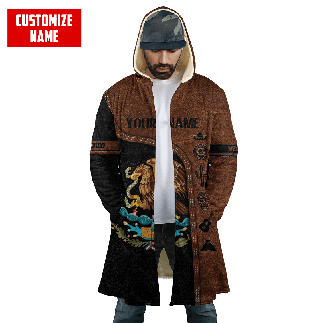 Personalized Name Mexico 3D All Over Printed Hoodie