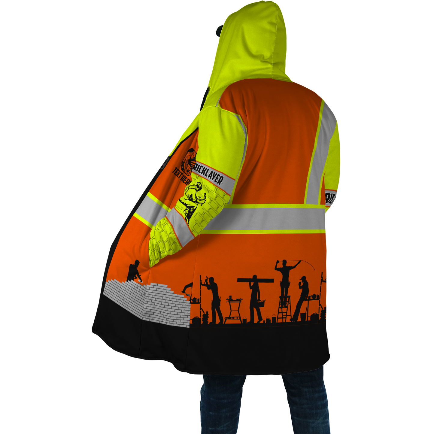 Premium Unisex Hoodie Customize Bricklayer Safety ML