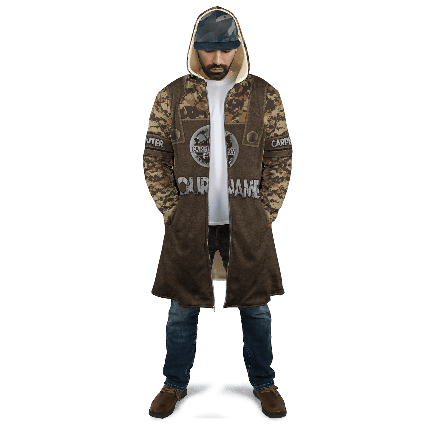 Personalized Name Carpenter 3D All Over Printed Unisex Shirts Camo