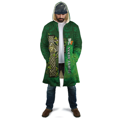 Premium Unisex Hoodie Custom Name Irish St.Patrick  Celtic Cross And The Irish Harp ML