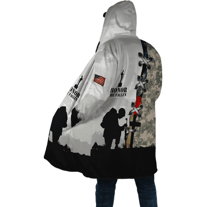 American Veteran 3D Over Printed Unisex Deluxe Hoodie ML