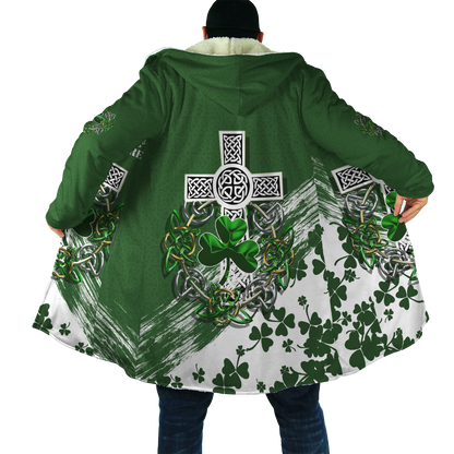 Premium Unisex Hoodie Custom Name Irish St.Patrick Day The Cross And Shamrock ML