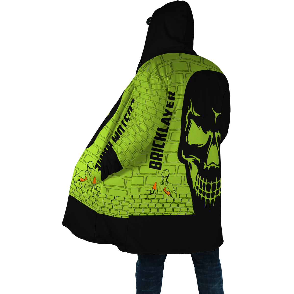 Premium Unisex Hoodie Customize Bricklayer Skull ML
