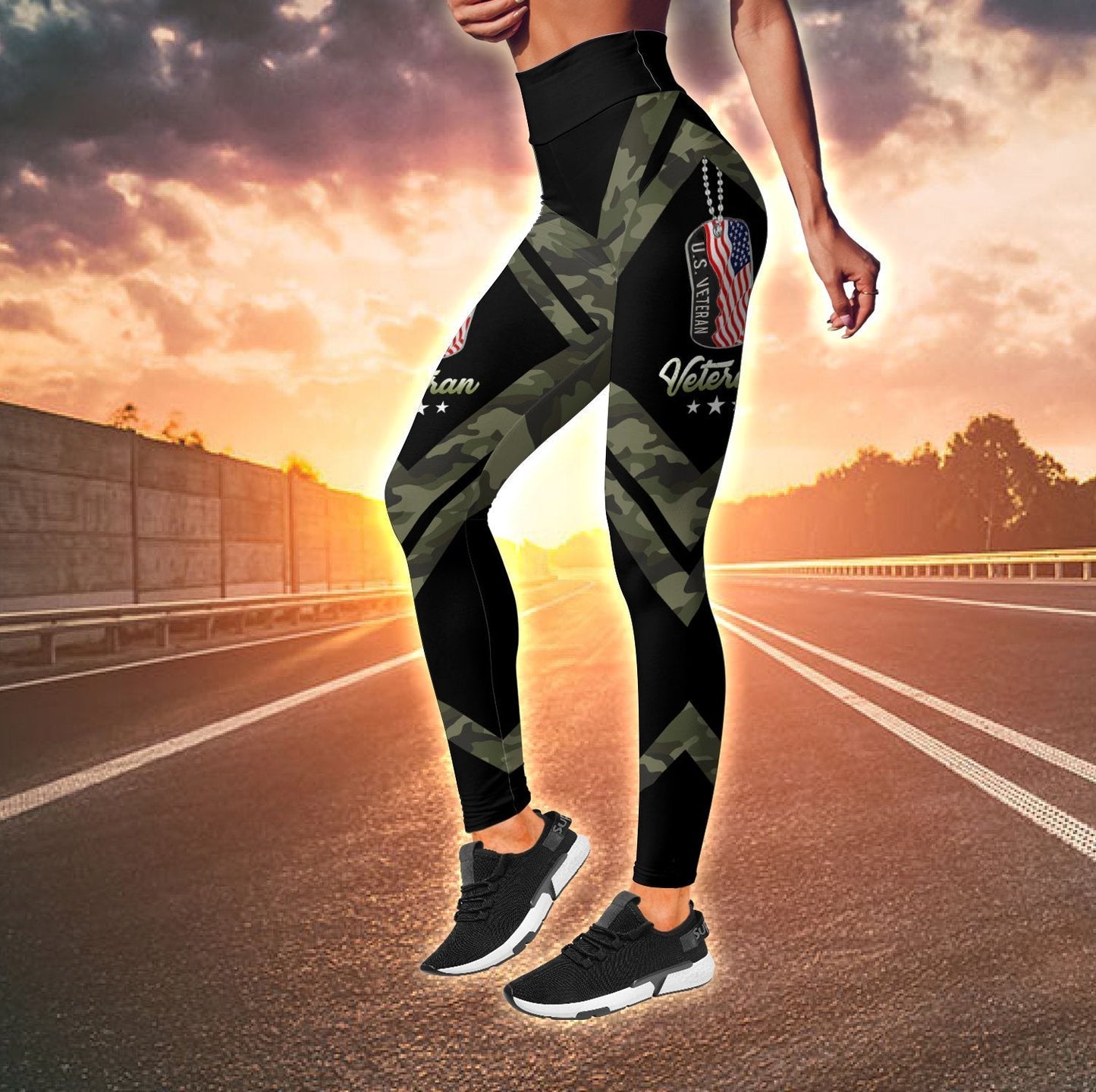 US Veteran Daughter Combo (Legging+Tank) for women Proud Military