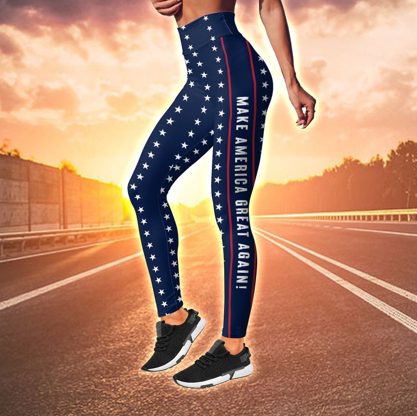 Make America Great Again Combo (Legging+Tank) for women Proud Military