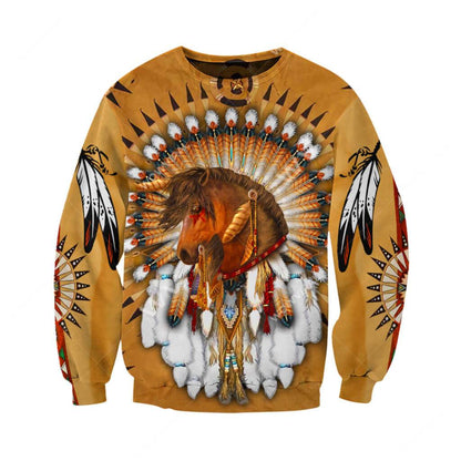 Premium Native Horse 3D All Over Printed Unisex Shirts