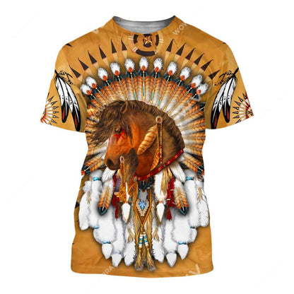 Premium Native Horse 3D All Over Printed Unisex Shirts