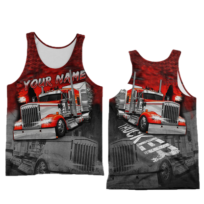 Personalized Red Trucker 3D Printed Unisex Shirts TN