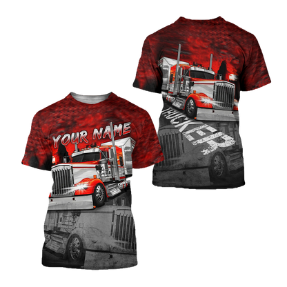 Personalized Red Trucker 3D Printed Unisex Shirts TN