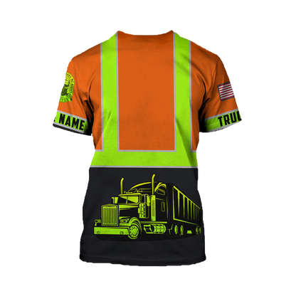 Personalized Trucker Safety 3D Printed Shirts TN