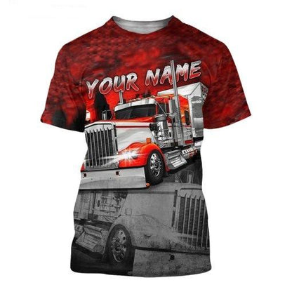 Personalized Name Trucker 3D All Over Printed Unisex Shirts