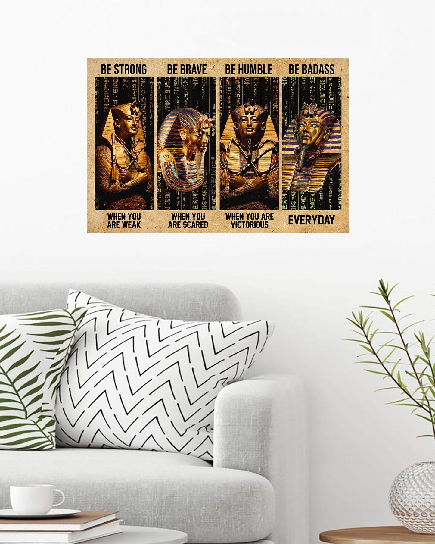 Pharaoh Ancient Egypt Be Strong Brave Humble Badass Poster Horizontal HC