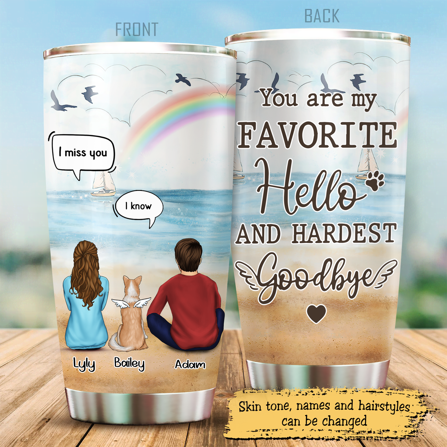 No Longer By My Side But Forever In My Heart, Gift For Dog Lovers, Customized Stainless Steel Tumbler For Dog Lovers, Memorial Gifts
