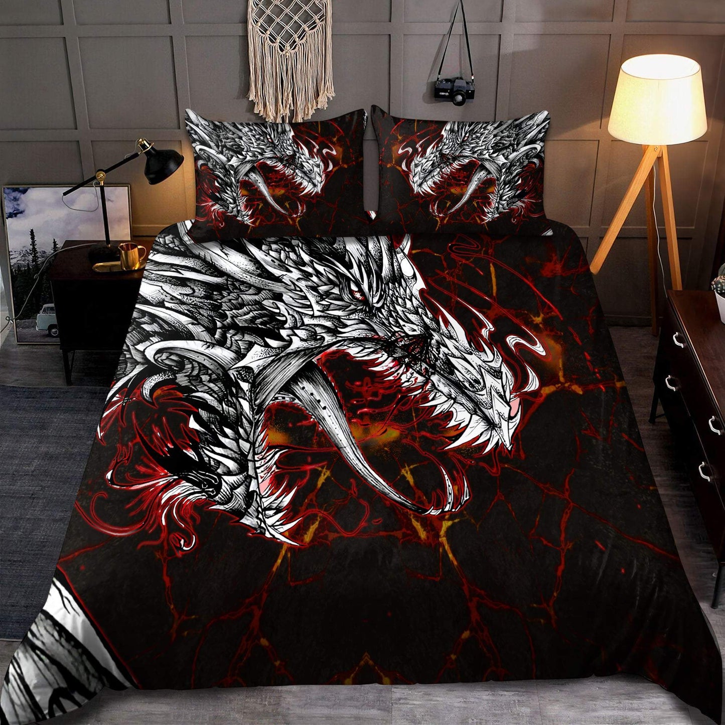 Dragon Lava Art 3D Over Printed Bedding Set-ML