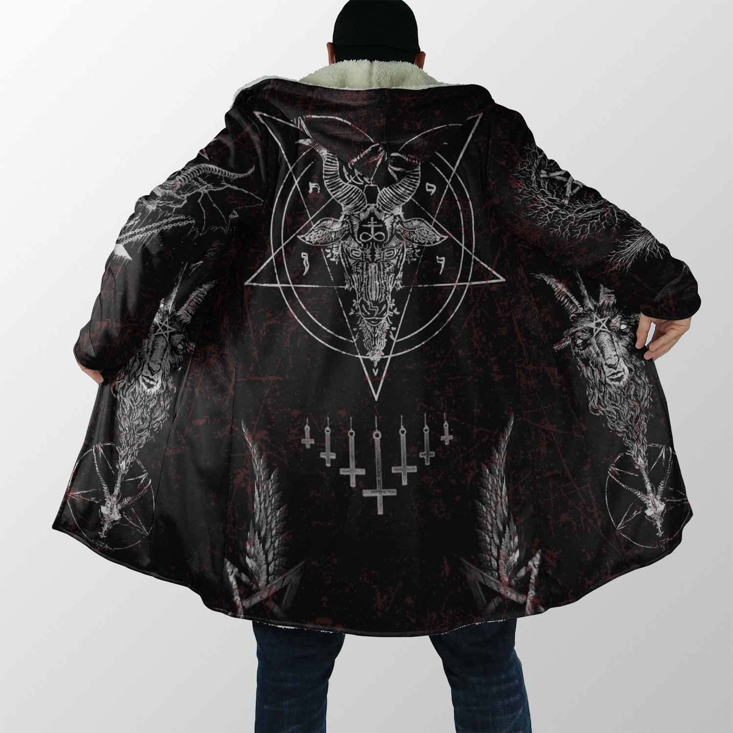 Satanic Dream Coat - Plus Size Cloak (No-Bag) MP751 - Amaze Style™-Apparel