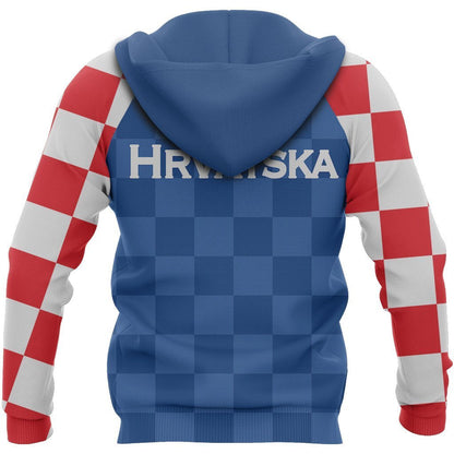 Hrvatska-Croatia Hoodie Checkerboard Zip-Up Th5 - Amaze Style™-Apparel