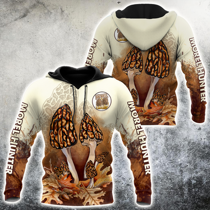 Morel mushrooms hunter 3d print shirts