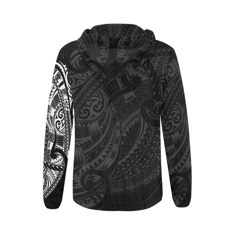 Maori Tattoo Style All Over Hoodie White Version NVD - Amaze Style™-Apparel