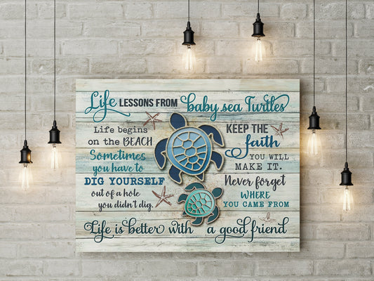 Beach Canvas Baby Sea Turtles